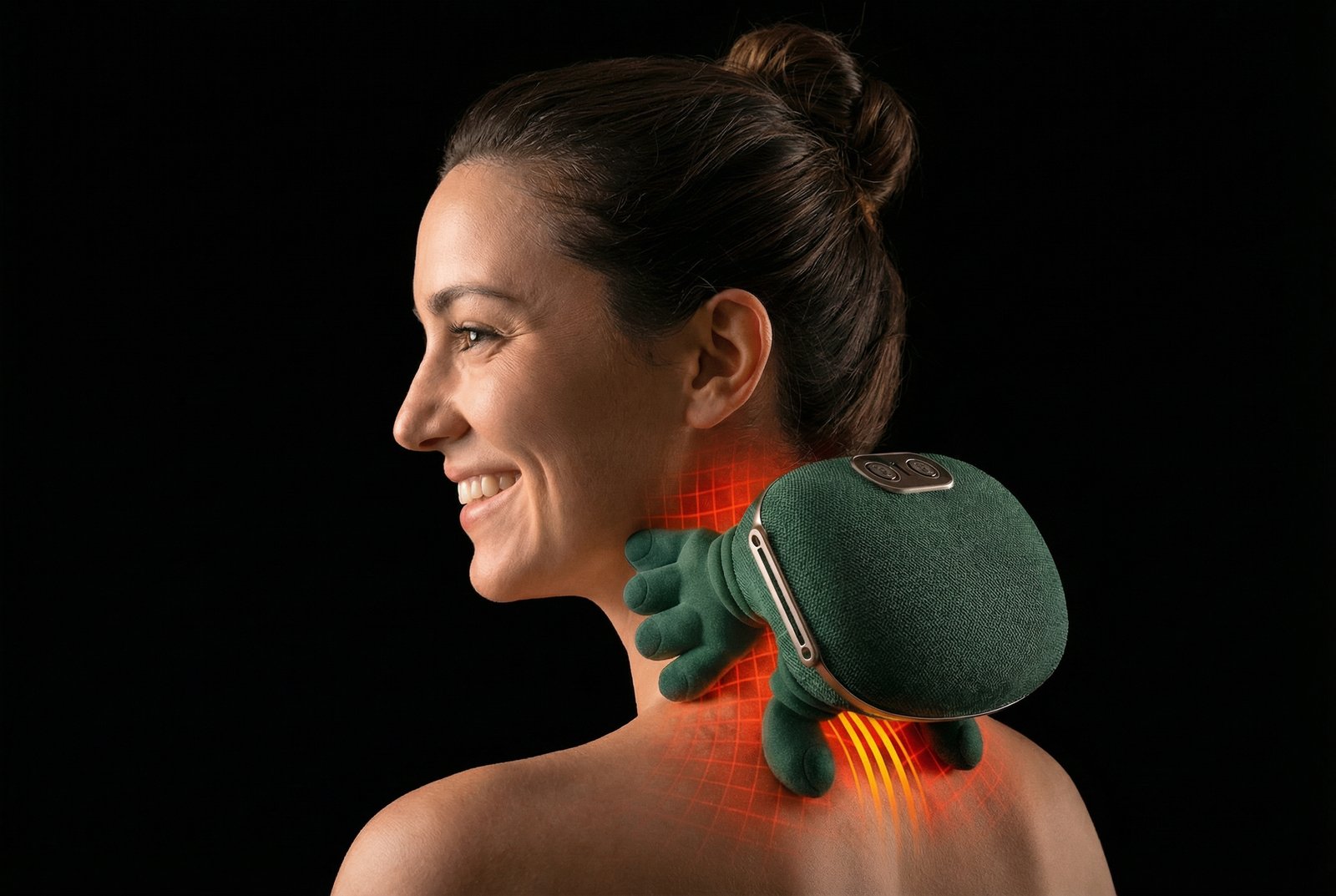 ThermaKnead neck massager with soothing heat